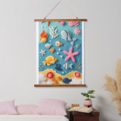 Magische schoonheid onder het zee met vis hangend wandkleed (Slaapkamer)