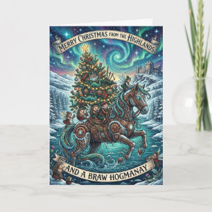 Magische Schotse Kerstboom Kaart