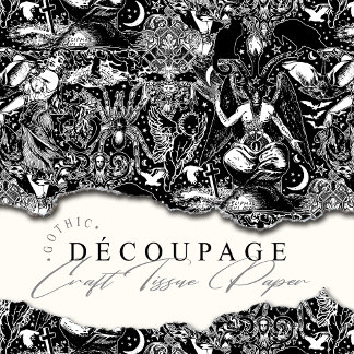 Magische Scrapbook Craft Decoupage Baphomet Gothic Tissuepapier