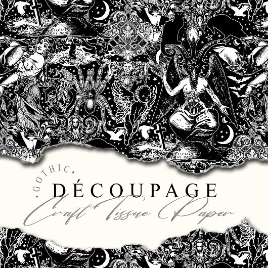 Magische Scrapbook Craft Decoupage Baphomet Gothic Tissuepapier