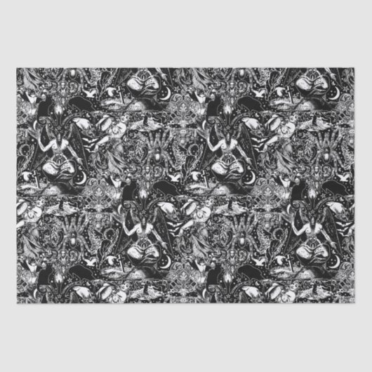Magische Scrapbook Craft Decoupage Baphomet Gothic Tissuepapier (Voorkant)