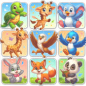 Magische set van cartoon dierlijke stickers (Voorkant)