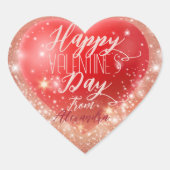 Magische Shimmering Red Heart Valentijnse versie Hart Sticker (Voorkant)