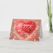 Magische Shimmering Red Heart Valentijnse versie Kaart (Voorkant)