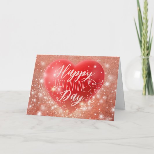 Magische Shimmering Red Heart Valentijnse versie Kaart (Voorkant)