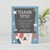 Magische Show Birthday Dog Bedankkaart (Staand voorkant)
