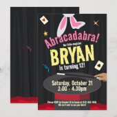 Magische Show Birthday Party Magicische Pet & koni Kaart (Voorkant / Achterkant)