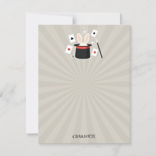 Magische Show Goochelaar Kinderen Verjaardag Aange Notitiekaartje (Voorkant)