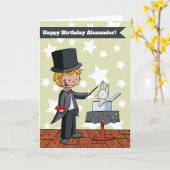 Magische Show Kinder Persoonlijke Happy Birthday K Kaart (Gele Bloem)