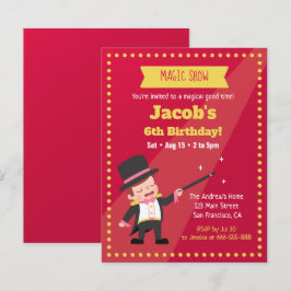 Magische Show Muggenjongen Birthday Party Uitnodig Kaart