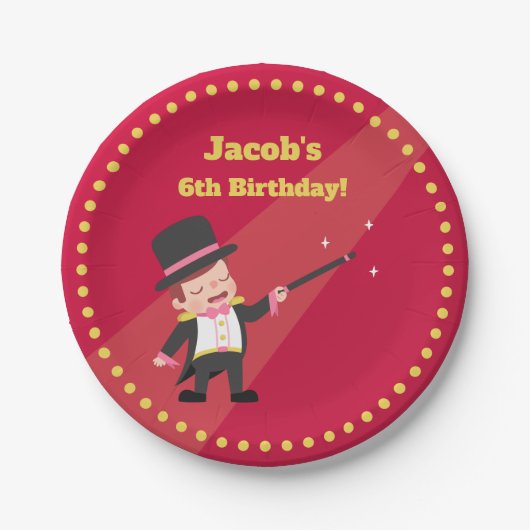 Magische Show Muggenjongen - levering op zaterdag Papieren Bordje (Voorkant)