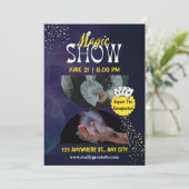 Magische Show Uitnodigingsaankondiging Voor Gooche Kaart (Staand voorkant)