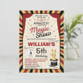 Magische Show van de Birthday-uitnodiging Kaart (Staand voorkant)
