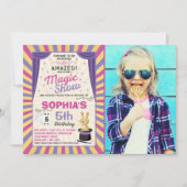 Magische Show van de Birthday-uitnodiging Kaart (Voorkant)