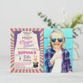 Magische Show van de Birthday-uitnodiging Kaart (Staand voorkant)