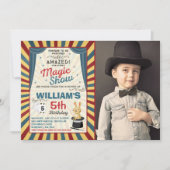 Magische Show van de Birthday-uitnodiging Kaart (Voorkant)