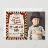 Magische Show van de Birthday-uitnodiging Kaart (Voorkant)