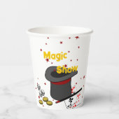 Magische Show Zwart Wit Rood Verjaardagsfeestje Papieren Bekers (Achterkant)