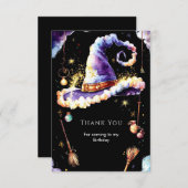 Magische Simpele Boho Tovenaars Verjaardag Bedankkaart (Voorkant / Achterkant)