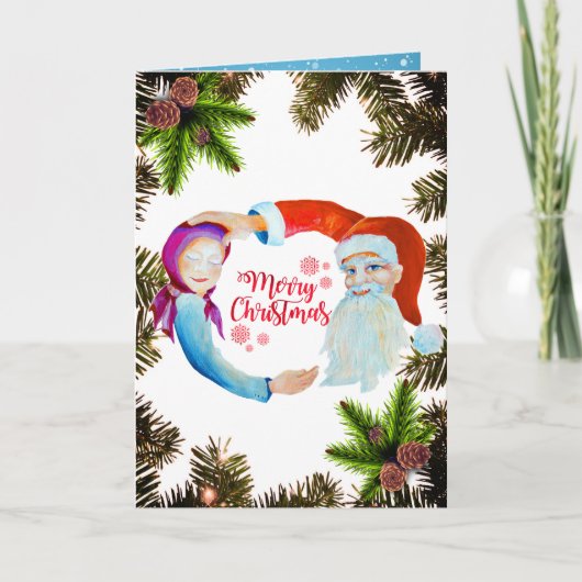 Magische Sinterklaas met Whimsical Baby Meisje Kaart (Voorkant)