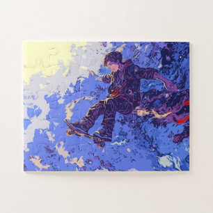 Magische Skateboard Ride - Skateboarder Legpuzzel