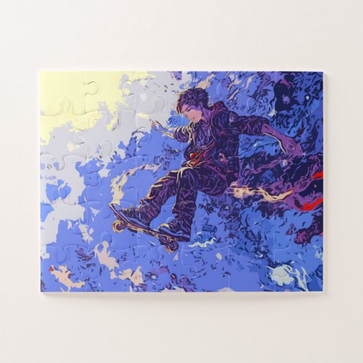 Magische Skateboard Ride - Skateboarder Legpuzzel (Horizontaal)