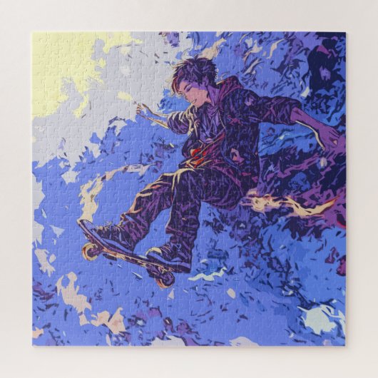 Magische Skateboardrit - Skateboarder Legpuzzel (Verticaal)