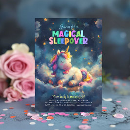 Magische Sleepover Eenhoorn Slumber Party Verjaard Kaart