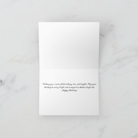 Magische Sleigh Ride met Zwarte Kerstman Kerstauto Feestdagen Kaart (Binnen)