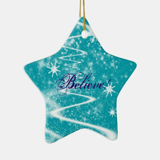 Magische sneeuw met kerstmis keramisch ornament (Rechts)