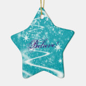 Magische sneeuw met kerstmis keramisch ornament (Links)