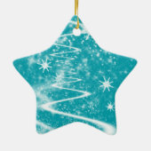 Magische sneeuw met kerstmis keramisch ornament (Achterkant)