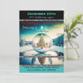 Magische Sneeuwachtige Bol Boom Jaarlijks Kerstfee Kaart (Staand voorkant)