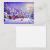 Magische sneeuwdorpskamer mini Kerstmis Notitiekaartje (Voorkant / Achterkant)