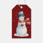 Magische Sneeuwman Bevroren Cadeaulabel (Voorkant)