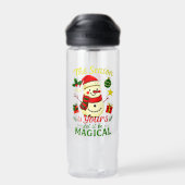 Magische Sneeuwman Kerst Cozy Vakantie Sporten Cad Waterfles (Achterkant)