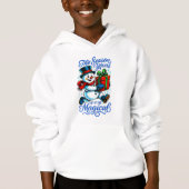 Magische Sneeuwman Kerst Pullover Hoodie voor Jong (Voorkant)
