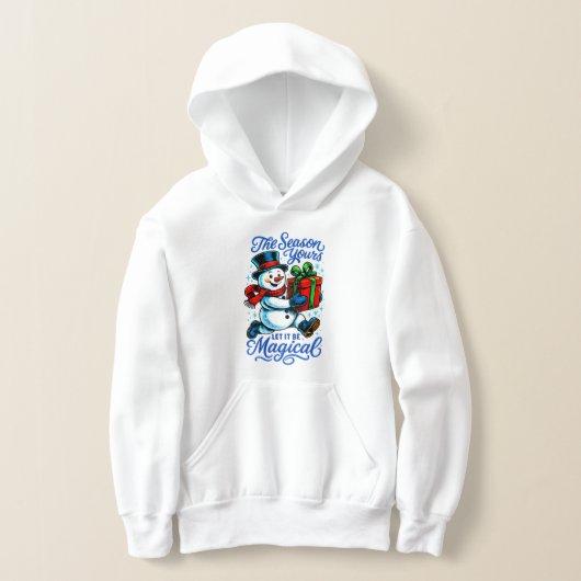 Magische Sneeuwman Kerst Pullover Hoodie voor Jong (Laagn)