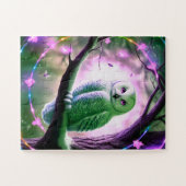 Magische sneeuwuil in de boom legpuzzel (Horizontaal)