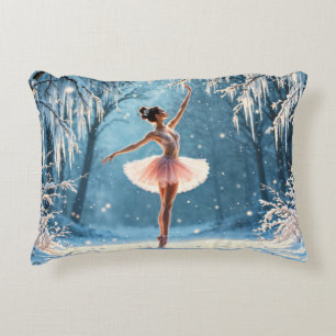 Magische sneeuwval ballerina winter poise kunst accent kussen