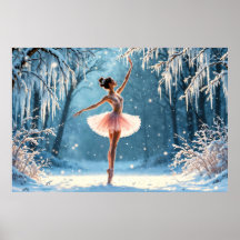 Magische sneeuwval ballerina winter poise kunst