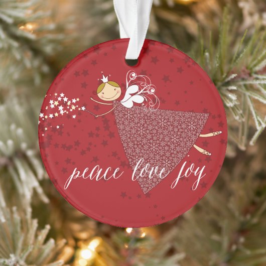 Magische Snowflakes Fairy Princess Kerstfoto Ornament (Boom)