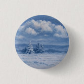 Magische Snowy Forest Christmas Button (Voorkant)