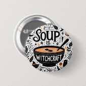 Magische soep badge - Keukenheks Ronde Button 5,7 Cm (Voorkant /achterkant)