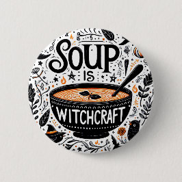 Magische soep badge - Keukenheks Ronde Button 5,7 Cm