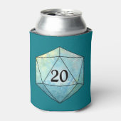 Magische sparkly d20 dobbelstenen blikjeskoeler (Blikje Voorkant)