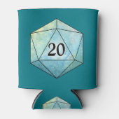 Magische sparkly d20 dobbelstenen blikjeskoeler (Voorkant)