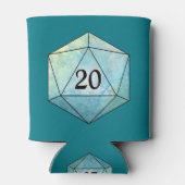 Magische sparkly d20 dobbelstenen blikjeskoeler (Achterkant)