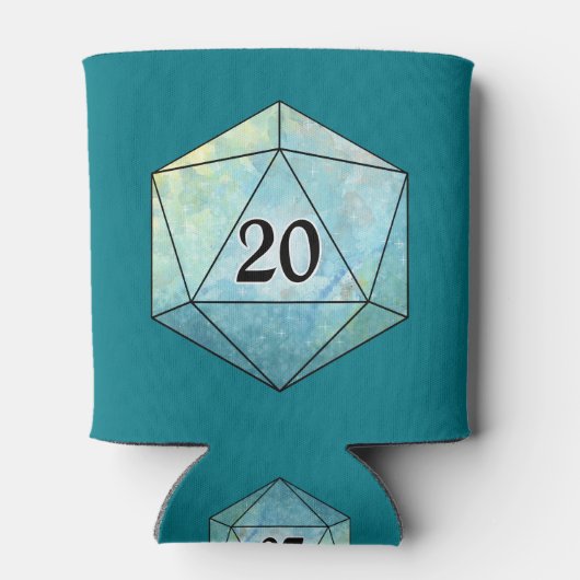 Magische sparkly d20 dobbelstenen blikjeskoeler (Achterkant)