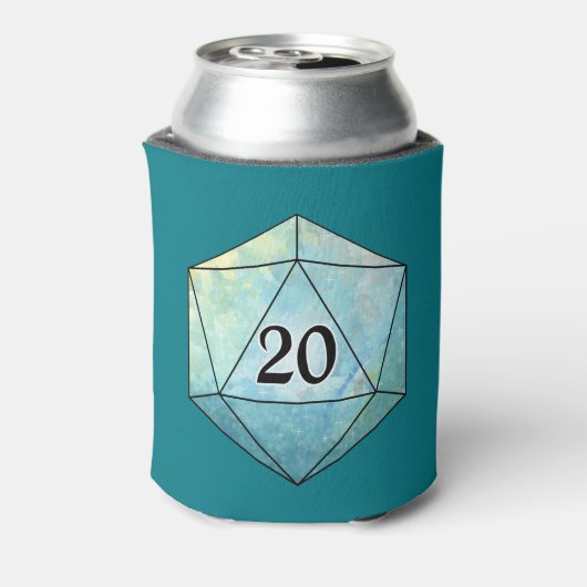 Magische sparkly d20 dobbelstenen blikjeskoeler (Blikje Achterkant)